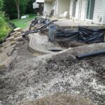 A retaining wall and garden in progress