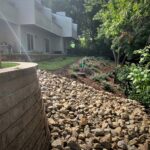 A rain garden to assist with water erosion on a hill
